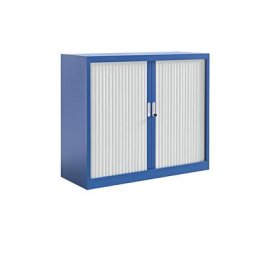 eurokraft pro Armoire à rideaux, l x p 1200 x 450 mm, hauteur 1050 mm, bleu gentiane