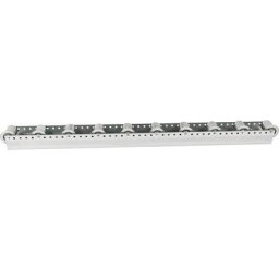Rail à galets à joues, à intervalles de 130 mm, Ø 50 mm, acier, longueur 2,4 m, à partir de 10 pièces