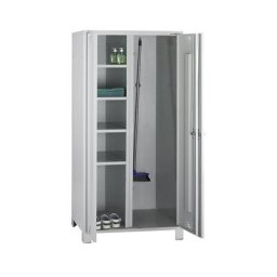 eurokraft pro Vestiaire et armoire multi-usage, avec support à pinces, 6 compartiments, largeur 800 mm, entièrement gris clair