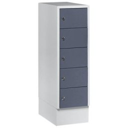 Wolf Armoire à petits casiers, 5 casiers, h x l 990 x 300 mm, coloris portes gris bleu RAL 7031