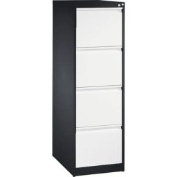 C+P Armoire à fiches ACURADO, 1 rangée, 4 tiroirs, gris noir / blanc trafic
