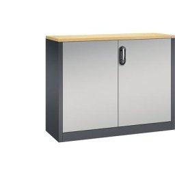 C+P Armoire basse ACURADO, 2 hauteurs de classeurs, h x l x p 1000 x 1200 x 400 mm, gris noir / aluminium