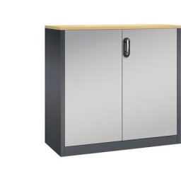 C+P Armoire basse ACURADO, 3 hauteurs de classeurs, h x l x p 1200 x 1200 x 500 mm, gris noir / aluminium