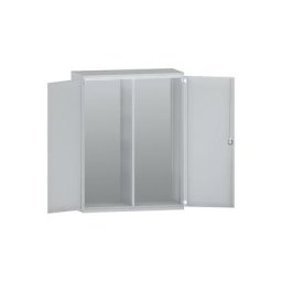 eurokraft pro Armoire pour charges lourdes JUMBO en tôle d'acier, armoire vide avec paroi médiane, gris clair / gris clair