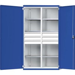 ANKE Armoire pour charges lourdes avec cloison médiane, 6 tiroirs de 120 mm, h x l x p 1950 x 1084 x 690 mm