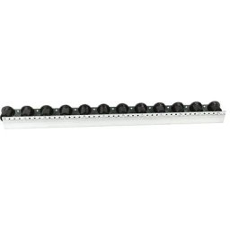 Rail à galets à joues, à intervalles de 104 mm, Ø 50 mm, plastique, longueur 1,2 m, à partir de 4 pièces