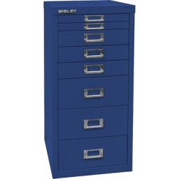 BISLEY MultiDrawer™ série 29, format A4, 8 tiroirs, bleu oxford