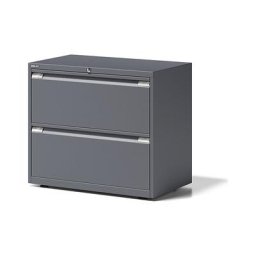 BISLEY Classeur pour dossiers suspendus ESSENTIALS, 2 rangées, 2 tiroirs, anthracite