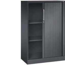 C+P Armoire à rideaux ASISTO, hauteur 1292 mm, largeur 800 mm, gris noir / gris noir