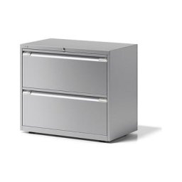 BISLEY Classeur pour dossiers suspendus ESSENTIALS, 2 rangées, 2 tiroirs, argent