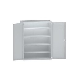 eurokraft pro Armoire pour charges lourdes JUMBO en tôle d'acier, 4 tablettes sur toute la largeur, gris clair / gris clair