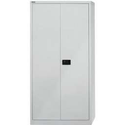 BISLEY Armoire à portes battantes UNIVERSAL, h x l x p 1950 x 914 x 400 mm, 4 tablettes galvanisées, 5 hauteurs de classeurs, gris clair