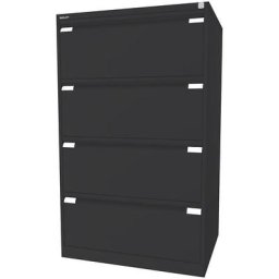 BISLEY Classeur pour dossiers suspendus à 2 rangées, 4 tiroirs, format A4, anthracite