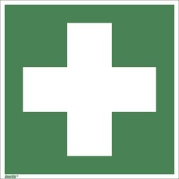 Panneaux d'urgence et de secours, premiers secours, lot de 10, plastique, 150 x 150 mm
