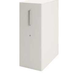 BISLEY Meuble de rangement Tower™ 4, avec plateau de finition et 1 tableau à épingler, version droitière, 2 tablettes, blanc trafic