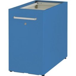BISLEY Meuble de rangement Tower™ 2, sans plateau de finition, avec dispositif d'accrochage latéral, version gauchère avec 1 tablette, bleu