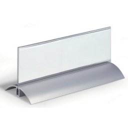 DURABLE Badge de table acrylique à pied en aluminium, h x l 61 x 210 mm, lot de 12