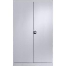 mauser Armoire métallique à portes battantes, 4 tablettes, largeur 1200 mm, aluminium, profondeur extérieure 600 mm