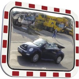 Miroir routier format XXL, en verre acrylique, l x h 1200 x 1000 mm, distance d'observation 27 - 35 m