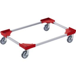 Plateau roulant professionnel hybride, pour dimensions Europe 800 x 600 mm, rouge
