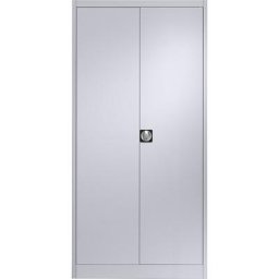 mauser Armoire métallique à portes battantes, 4 tablettes, p 420 mm, aluminium, 2 pièces et +