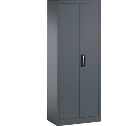 C+P Armoire métallique à portes battantes, h x l x p 1950 x 800 x 420 mm, gris noir