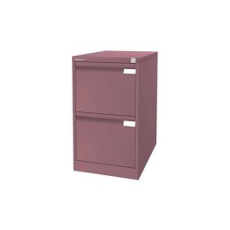 BISLEY Classeur pour dossiers suspendus à 1 rangée, 2 tiroirs, format A4, rose