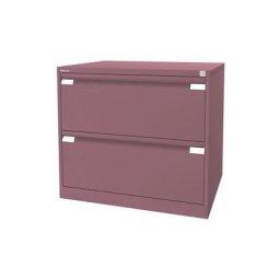 BISLEY Classeur pour dossiers suspendus à 2 rangées, 2 tiroirs, format A4, rose