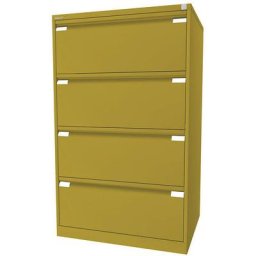 BISLEY Classeur pour dossiers suspendus à 2 rangées, 4 tiroirs, format A4, jaune