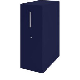 BISLEY Meuble de rangement Tower™ 4, avec plateau de finition, version droitière, 4 tablettes, bleu oxford