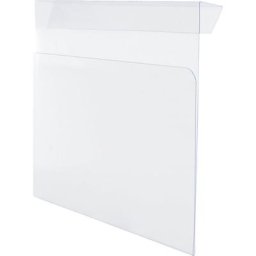 Porte-documents avec réglette d'accrochage, partie avant raccourcie, insertion du document par le haut / latéralement, pour format A4, lot de 100