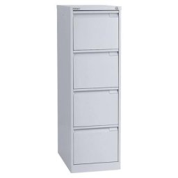 BISLEY Classeur pour dossiers suspendus à 1 rangée, 4 tiroirs, format A4, aluminium