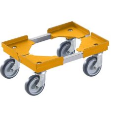 Plateau roulant professionnel hybride, pour dimensions Europe 400 x 300 mm, jaune