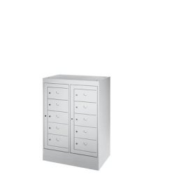 Armoire pour ordinateurs portables, 10 casiers, h x l 1115 x 782 mm, gris clair