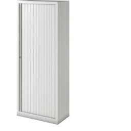 BISLEY Armoire à rideaux Euro, largeur 800 mm, 4 tablettes, blanc trafic
