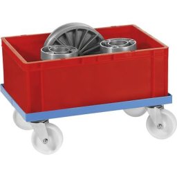 eurokraft pro Plateau roulant en acier, roues polyamide, force 250 kg, tablettes 610 x 410 mm