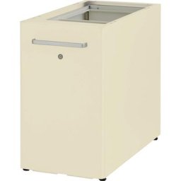 BISLEY Meuble de rangement Tower™ 2, sans plateau de finition, avec dispositif d'accrochage latéral, version droitière avec 1 tablette, ivoire clair