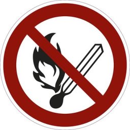 Panneaux d'interdiction, feu, flammes et fumée interdits, lot de 10, plastique, Ø 200 mm