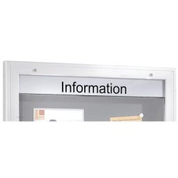 Bande de texte pour vitrine d'affichage, acrylique blanc, hauteur 100 mm, inscriptions de votre choix