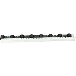 Rail à galets à joues, à intervalles de 156 mm, Ø 50 mm, plastique, longueur 1,2 m, à partir de 4 pièces