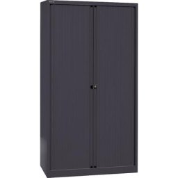 BISLEY Armoire à rideaux Euro, largeur 1000 mm, 4 tablettes, noir
