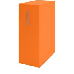 BISLEY Meuble de rangement Tower™ 4, avec plateau de finition, version droitière, 3 tablettes, orange