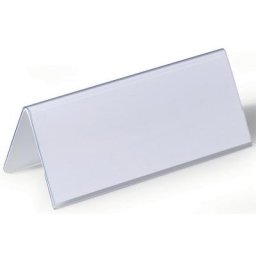 DURABLE Badge de table en film dur, en forme de toit, h x l 61/122 x 150 mm, lot de 50