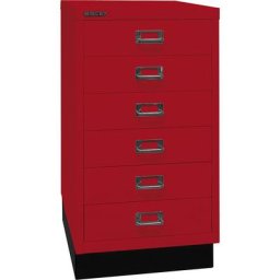 BISLEY MultiDrawer™ série 39, avec socle, format A3, 6 tiroirs, rouge cardinal, noir
