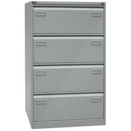 BISLEY Classeur pour dossiers suspendus LIGHT, à 2 rangées, 4 tiroirs, format A4, argent