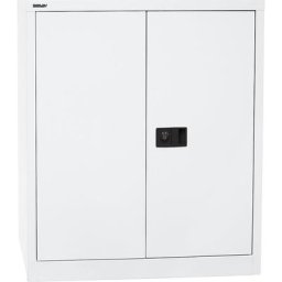 BISLEY Armoire à portes battantes UNIVERSAL, h x l x p 1000 x 914 x 400 mm, 1 tablette, 2 hauteurs de classeurs, blanc trafic