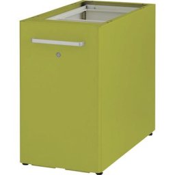 BISLEY Meuble de rangement Tower™ 2, sans plateau de finition, avec dispositif d'accrochage latéral, version droitière avec 1 tablette, vert