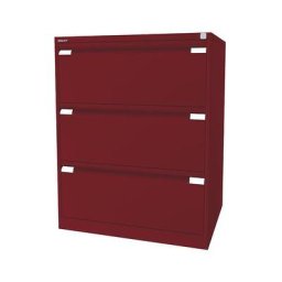 BISLEY Classeur pour dossiers suspendus à 2 rangées, 3 tiroirs, format A4, rouge cardinal