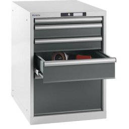LISTA Armoire à tiroirs, serrure à cylindre interchangeable avec jeu de 2 clés, h x l x p 800 x 564 x 725 mm