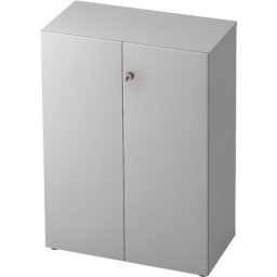 ANNY-AC - Armoire de bureau à paroi arrière insonorisante, h x l x p 1100 x 800 x 420 mm, 2 tablettes, gris clair
